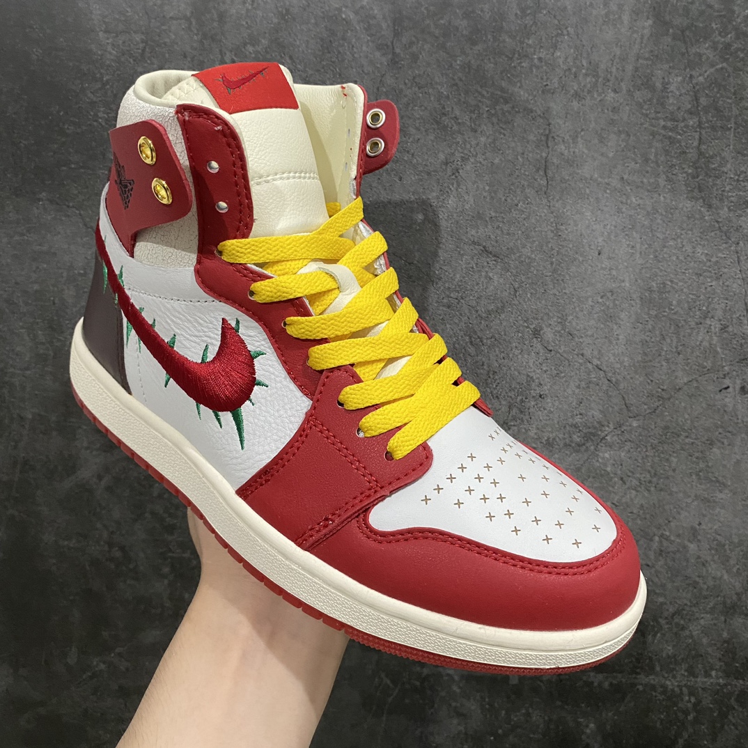 【纯原版】Teyana Taylor xJordan Air Jordan1荆棘玫瑰n唯一可媲美原版n全鞋电脑针车 精确间距匹配国内顶级头层皮料订染 用料绝不含糊飞翼3D高频深度立体 全方位比对原鞋n皮料全程玻璃冲刀 冲裁 清洁度完美工艺方面漏斗收腰 底线拉帮 LOGO立体 小到针眼排布 载片对称 冲孔效果 鞋标规范 鞋垫背胶等等 官方货号：FJ0604 601 Size：36 36.5 37.5 38 38.5 39 40 40.5 41.5 42 42.5 43 44 45-莆田鞋批发中心