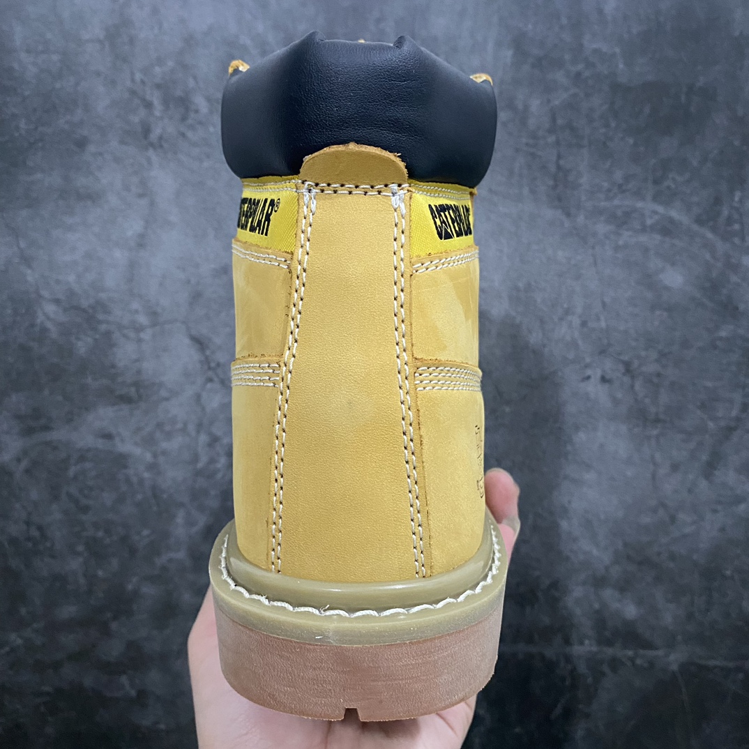 [Original version] Tough bulldozer brand CAT Carter BRUISER B4C Founder high-top Martin boots winter outdoor casual shoes trendy work boots ”wheat yellow black crystal bottom” men's shoes