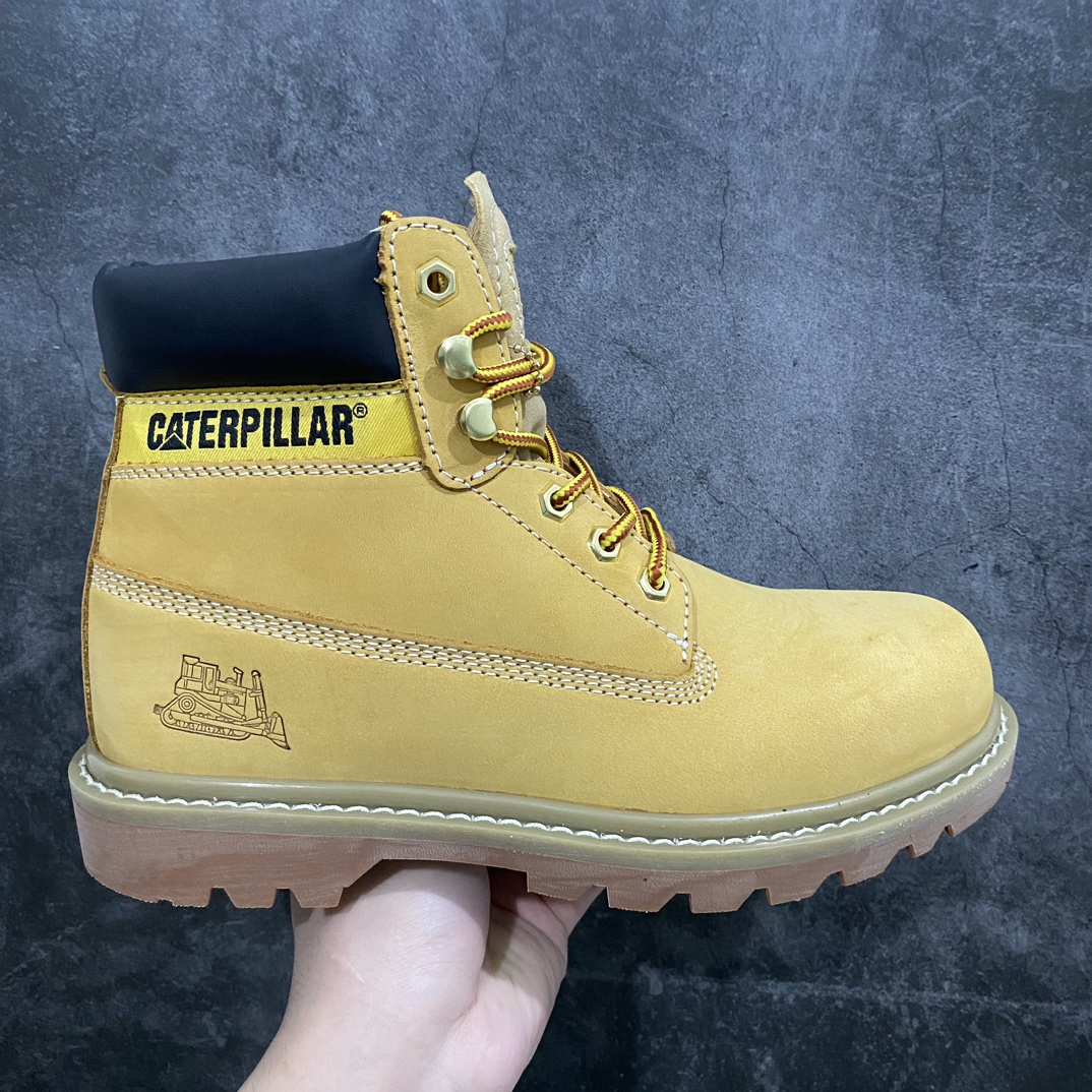 [Original version] Tough bulldozer brand CAT Carter BRUISER B4C Founder high-top Martin boots winter outdoor casual shoes trendy work boots ”wheat yellow black crystal bottom” men's shoes