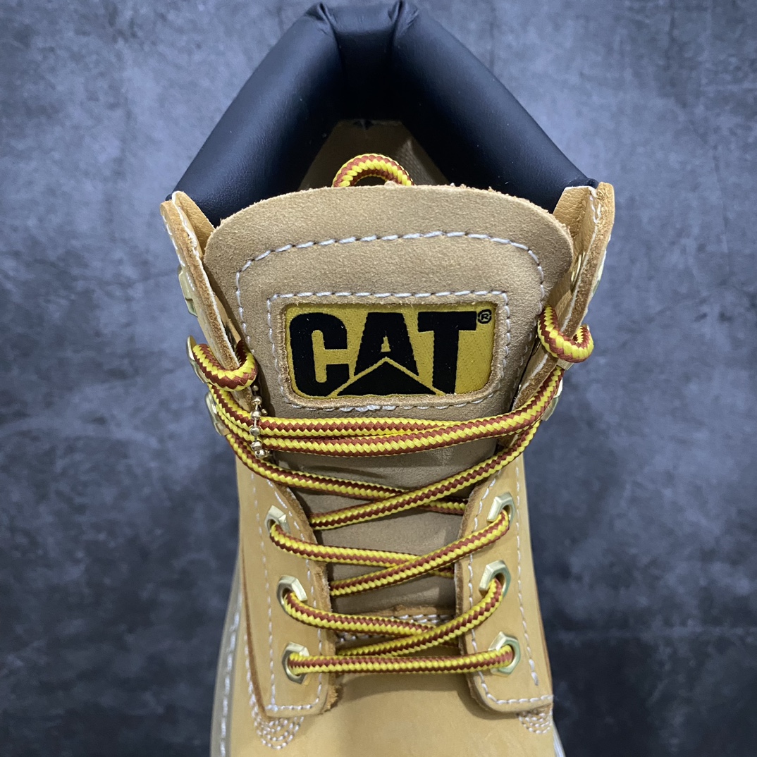 [Original version] Tough bulldozer brand CAT Carter BRUISER B4C Founder high-top Martin boots winter outdoor casual shoes trendy work boots ”wheat yellow black crystal bottom” men's shoes