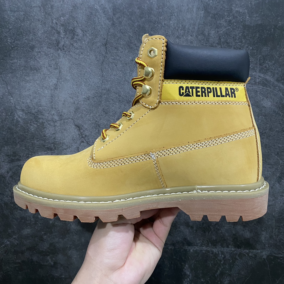 [Original version] Tough bulldozer brand CAT Carter BRUISER B4C Founder high-top Martin boots winter outdoor casual shoes trendy work boots ”wheat yellow black crystal bottom” men's shoes