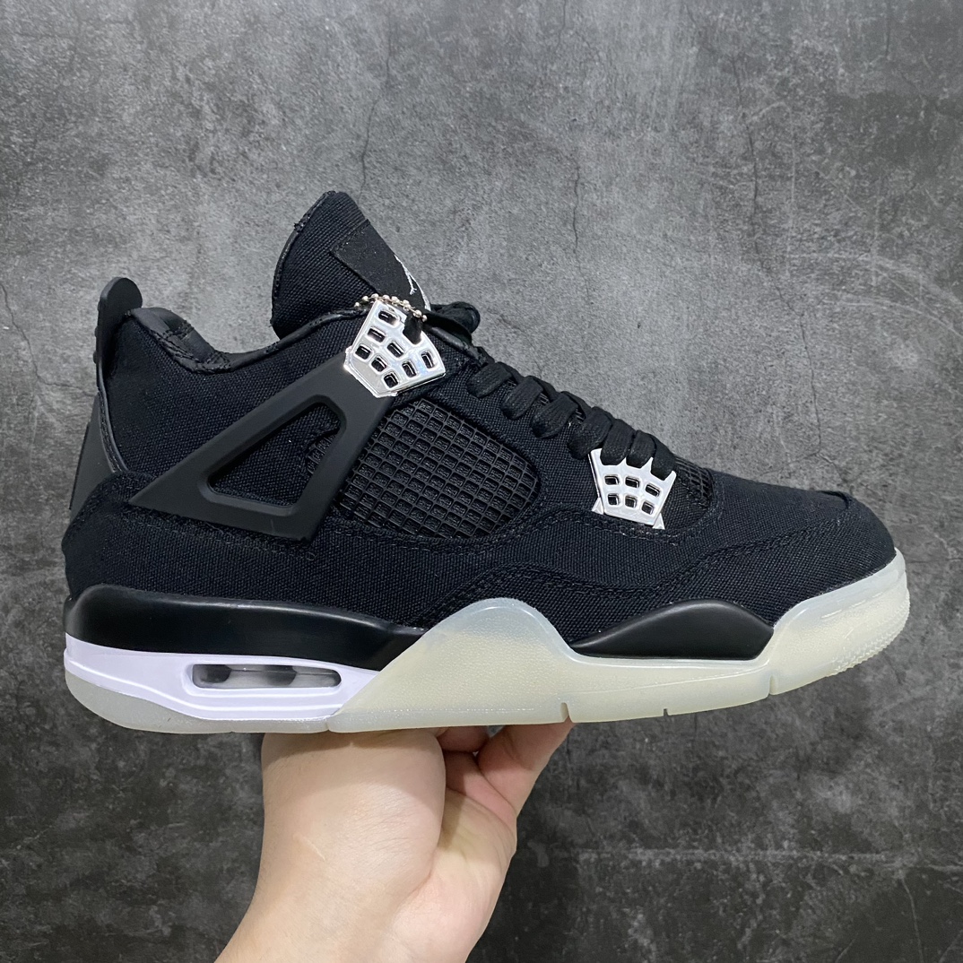 【PB版本】Air Jordan 4 Retro x Eminem 阿姆亲友限定 黑色帆布水晶大底 正确鞋型 定制头层皮料 正确侧边tpu材料卡色 市面正确鞋舌标 网格不打皱 正确鞋垫 全新底模 原装气垫立体LOGO 随意对比正品细节货号:AJ4-582314 尺码:40 40.5 41 42 42.5 43 44 44.5 45 46 47.5 48.5-莆田鞋批发中心