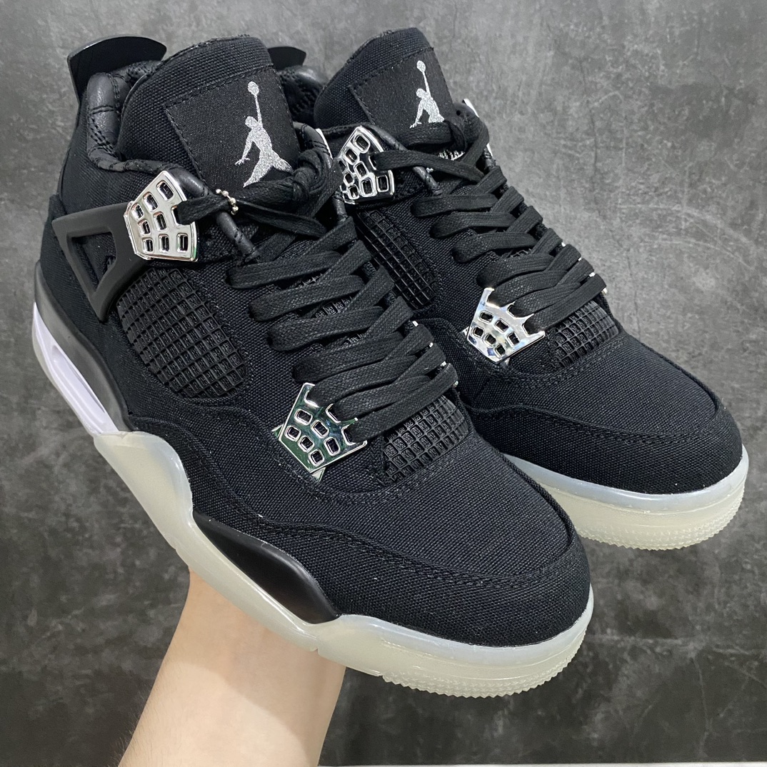 【PB版本】Air Jordan 4 Retro x Eminem 阿姆亲友限定 黑色帆布水晶大底 正确鞋型 定制头层皮料 正确侧边tpu材料卡色 市面正确鞋舌标 网格不打皱 正确鞋垫 全新底模 原装气垫立体LOGO 随意对比正品细节货号:AJ4-582314 尺码:40 40.5 41 42 42.5 43 44 44.5 45 46 47.5 48.5-莆田鞋批发中心