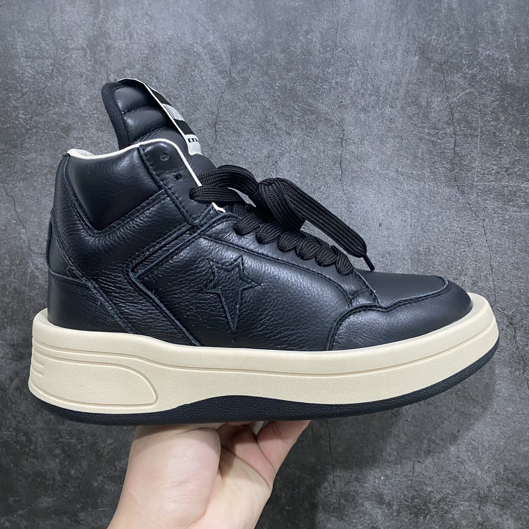 [G-edition made in Dongguan] RO Owens Rickowens x converse Rick Owens co-branded thick-soled high-top casual sneakers