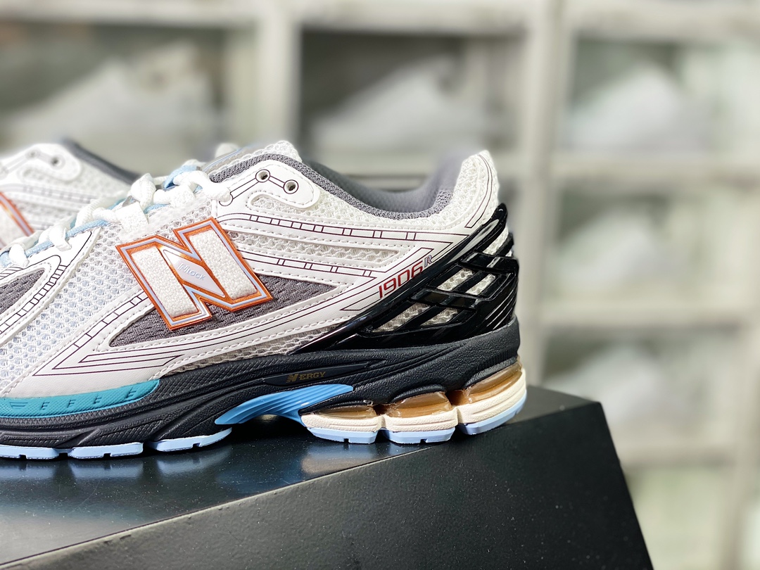 New Balance M1906R series low-top retro dad style casual sports jogging shoes ”white, gray, black, light blue and orange” M1906RBO