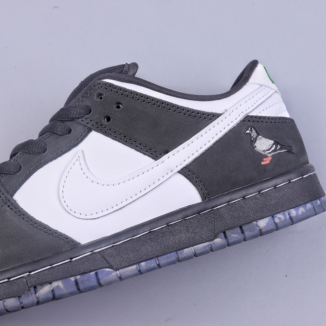 GT staple x Nike Dunk SB Low Pro OG QS Black Pigeon Joint Black and White BV1310-013