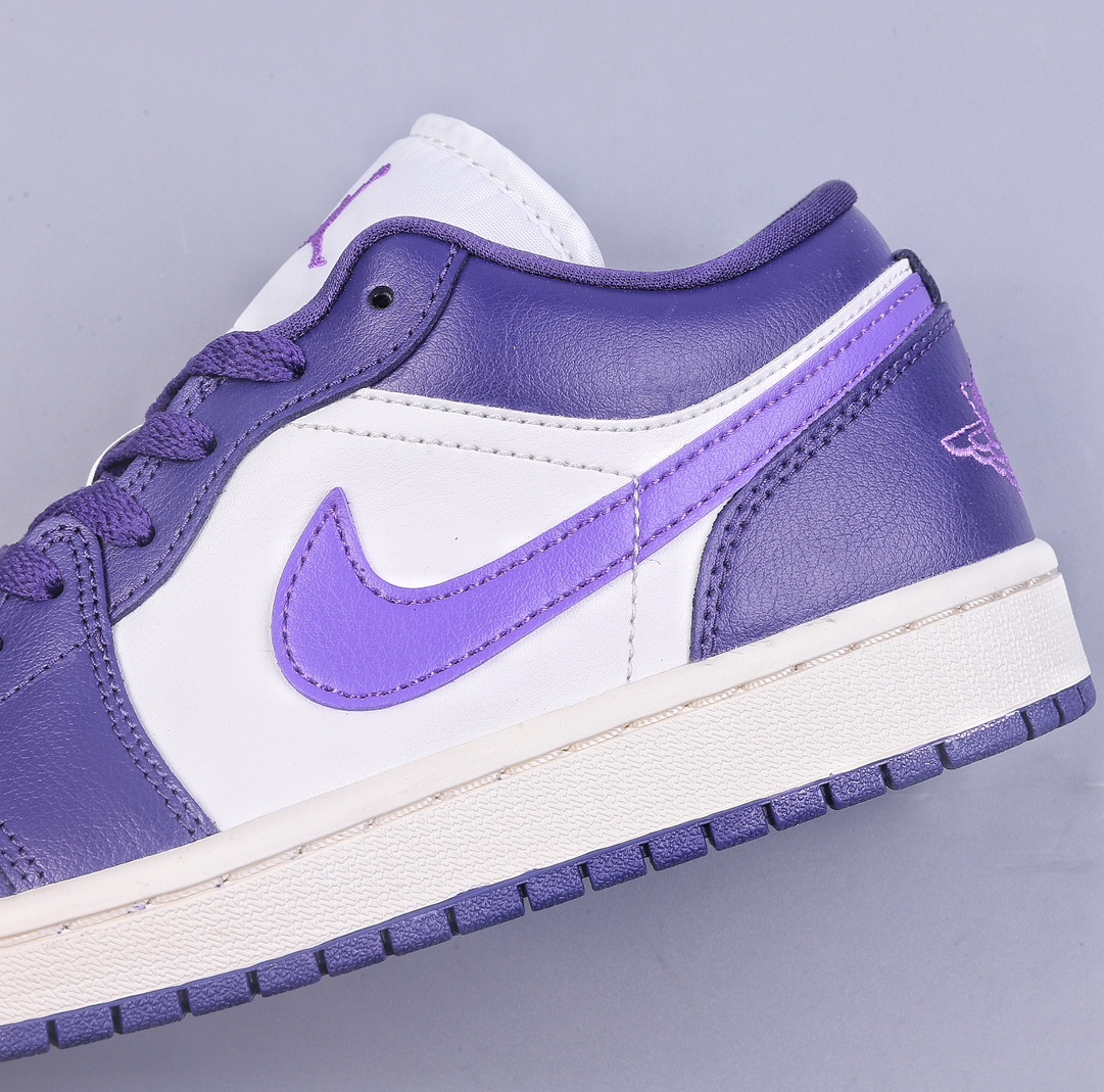 DT Air Jordan 1 Low AJ1 ”White Purple” low-top cultural leisure sports shoes DC0774-502