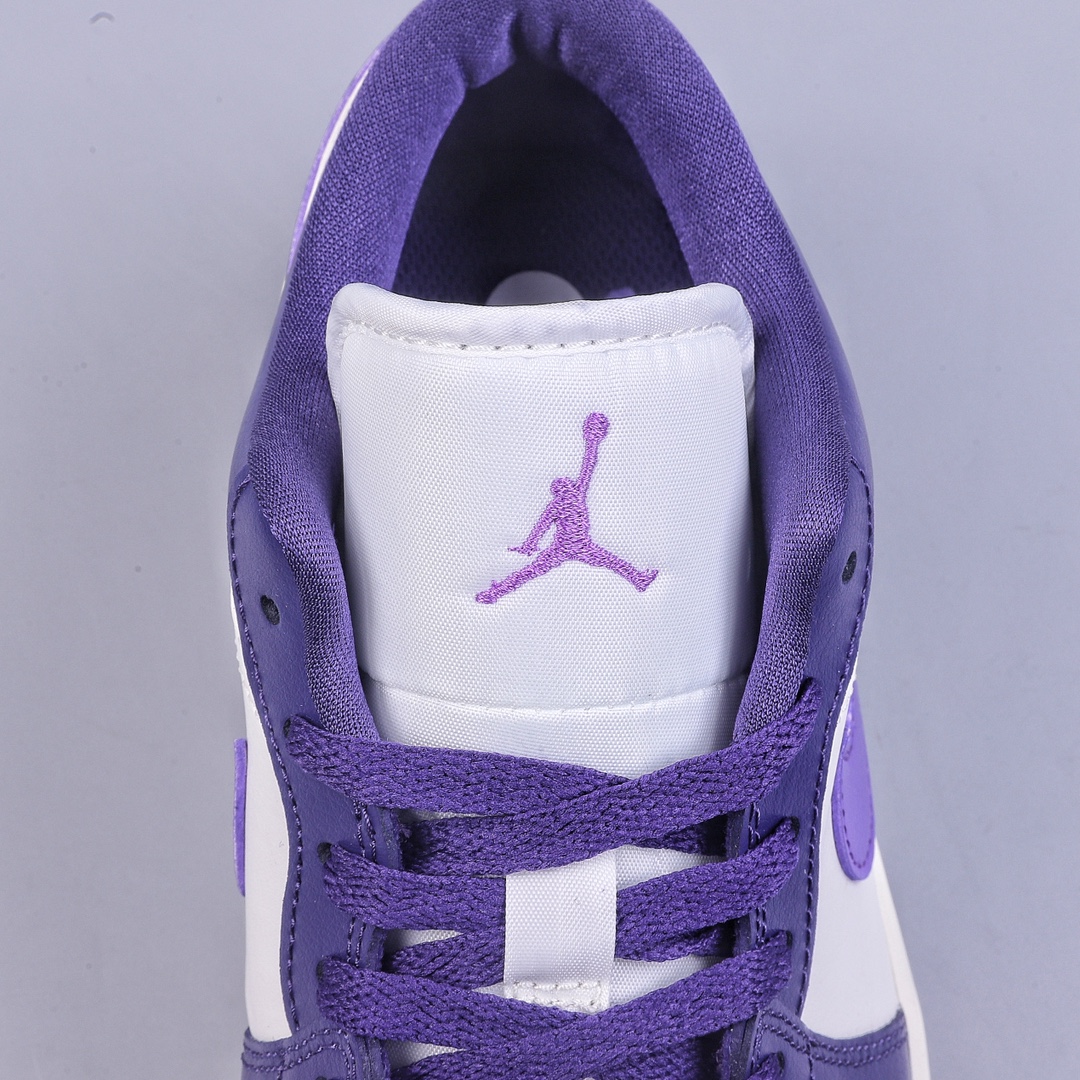 DT Air Jordan 1 Low AJ1 ”White Purple” low-top cultural leisure sports shoes DC0774-502