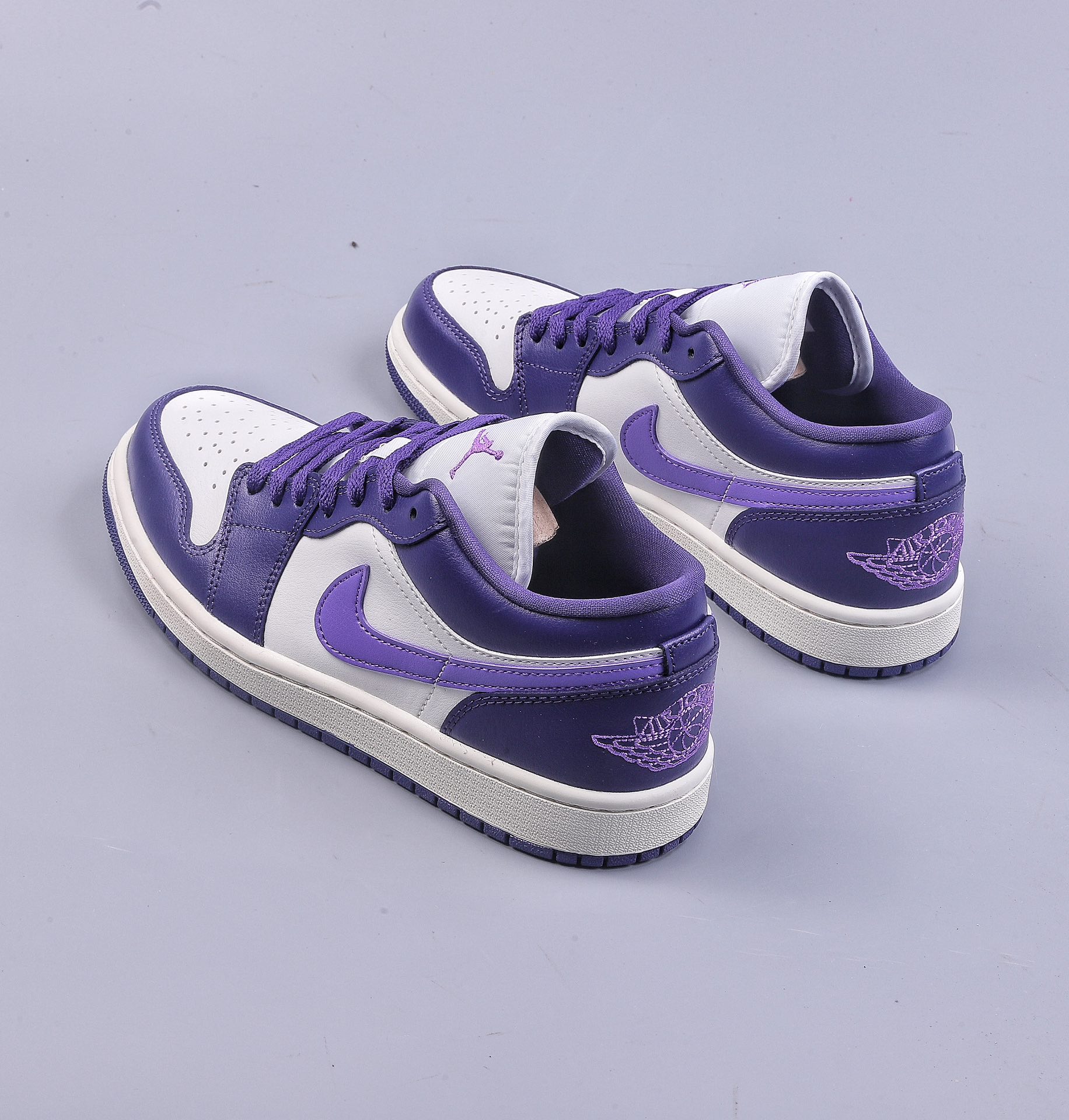 DT Air Jordan 1 Low AJ1 ”White Purple” low-top cultural leisure sports shoes DC0774-502