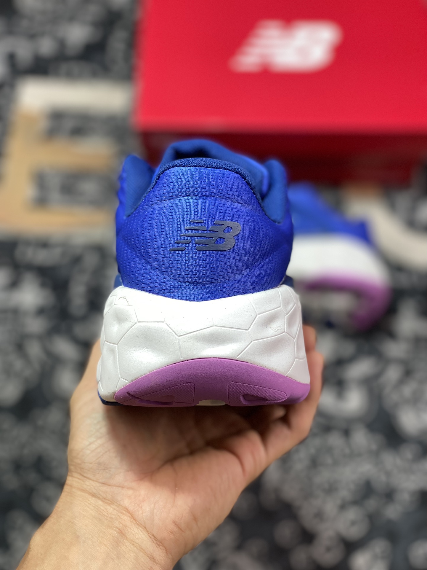 New Balance Fresh Foam X 840Fv1 series low-top lightweight thick-soled running shoes ”Royal Blue, White and Purple” W840FBP