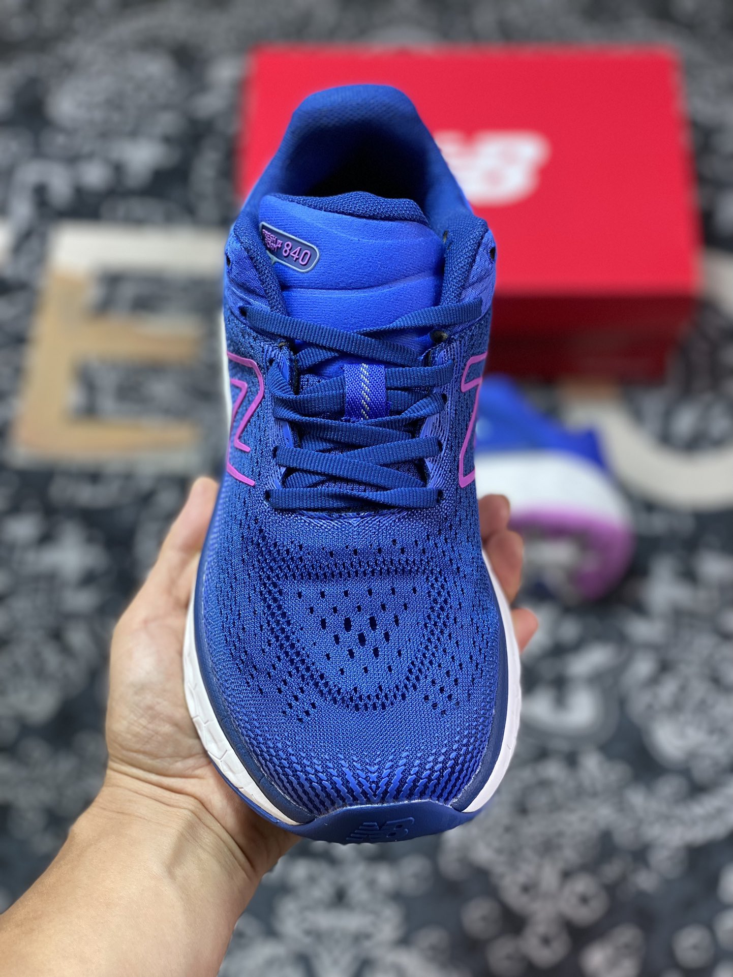 New Balance Fresh Foam X 840Fv1 series low-top lightweight thick-soled running shoes ”Royal Blue, White and Purple” W840FBP