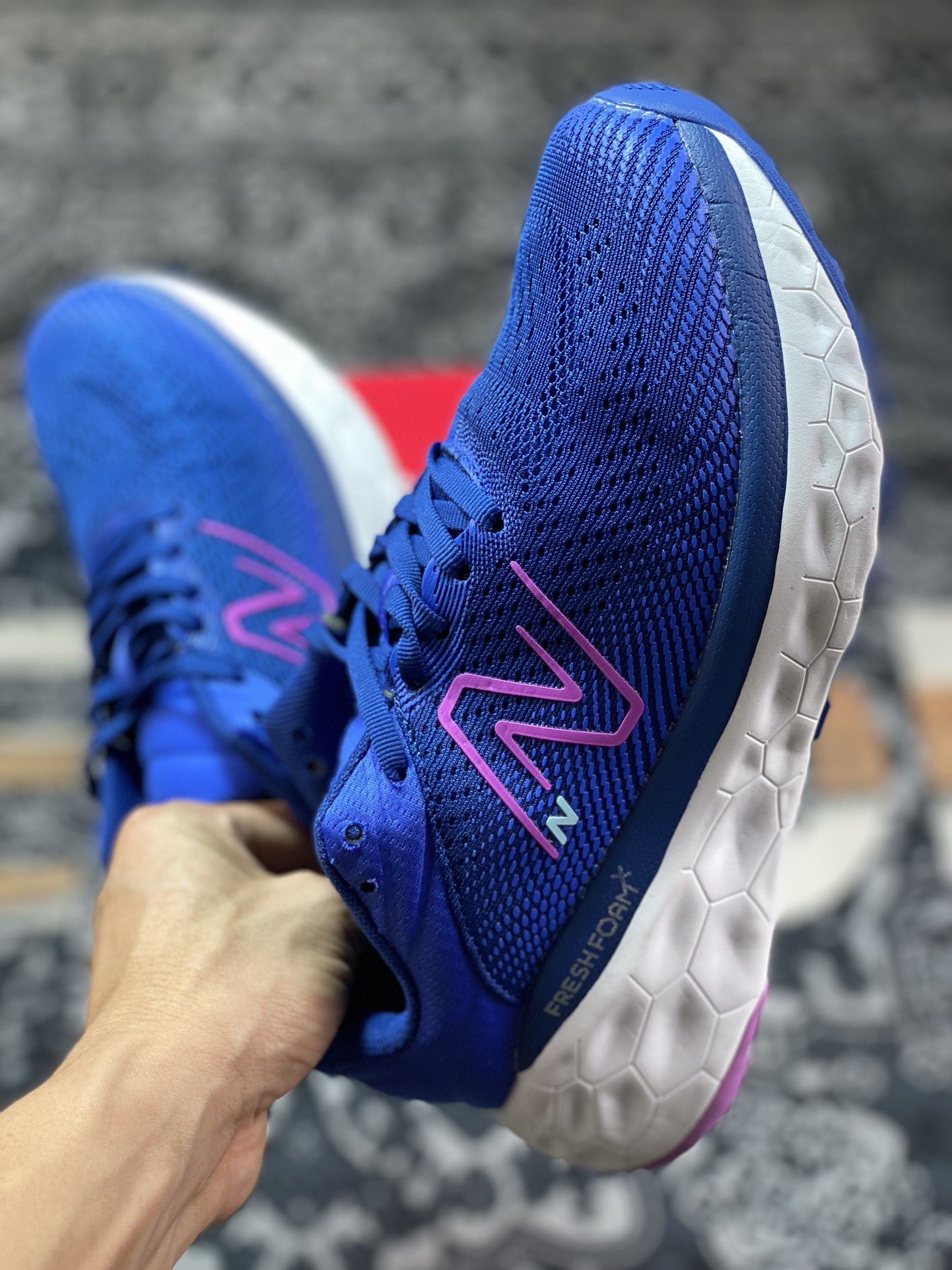 New Balance Fresh Foam X 840Fv1 series low-top lightweight thick-soled running shoes ”Royal Blue, White and Purple” W840FBP