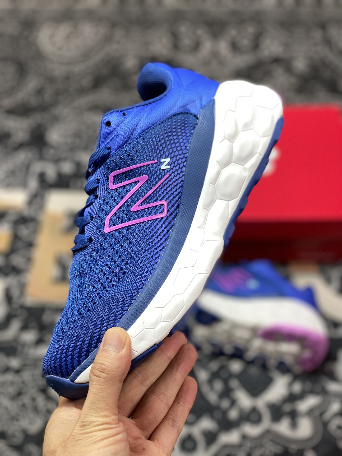 New Balance Fresh Foam X 840Fv1 series low-top lightweight thick-soled running shoes ”Royal Blue, White and Purple” W840FBP