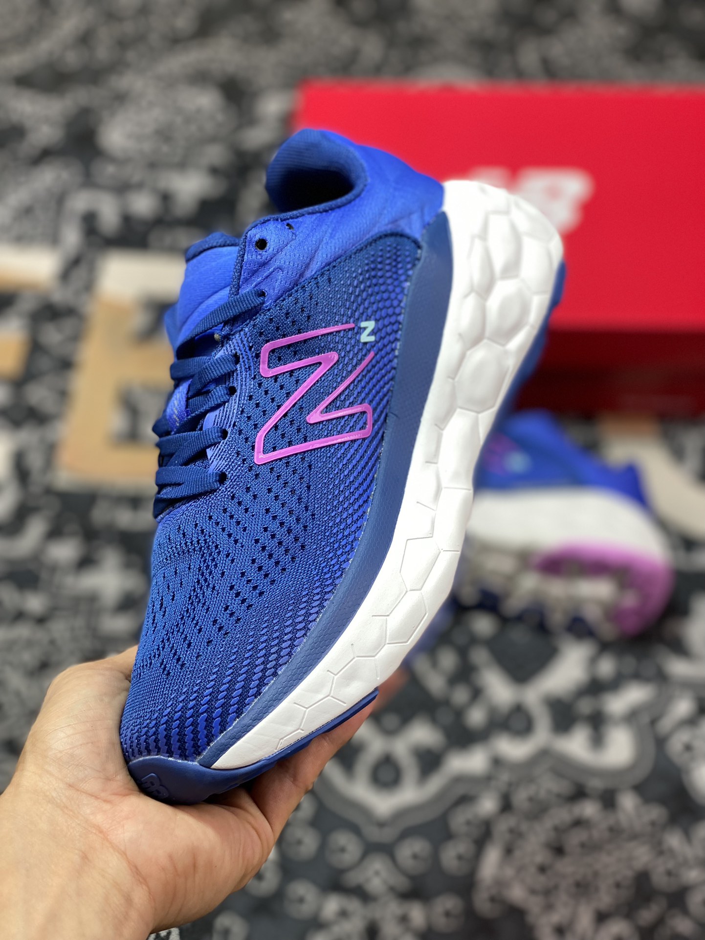 New Balance Fresh Foam X 840Fv1 series low-top lightweight thick-soled running shoes ”Royal Blue, White and Purple” W840FBP