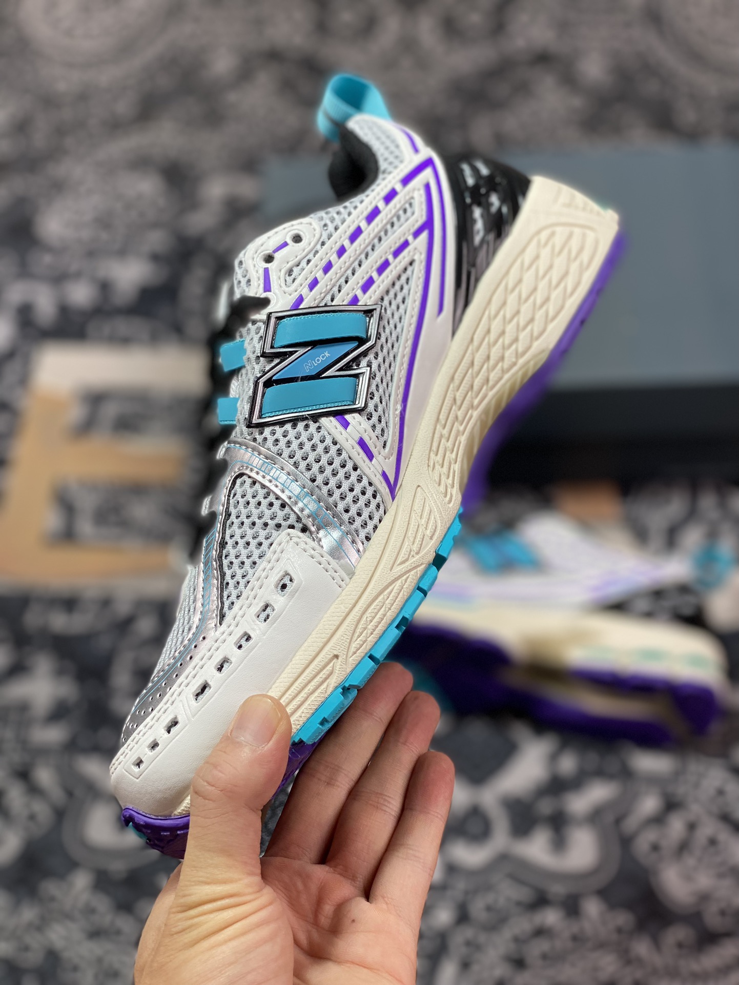 New Balance M1906R series low-top retro dad style casual sports jogging shoes ”white, silver, light blue and purple handle” M1906RCF