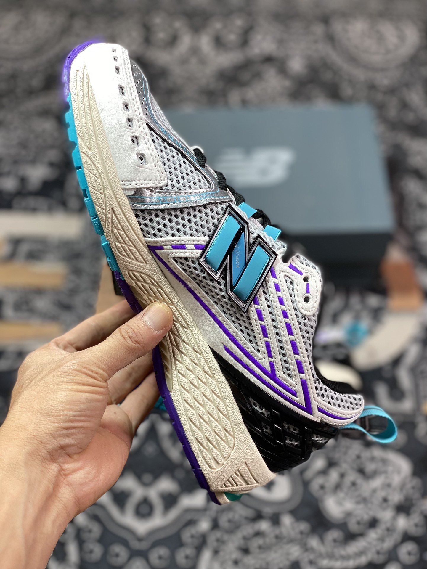 New Balance M1906R series low-top retro dad style casual sports jogging shoes ”white, silver, light blue and purple handle” M1906RCF