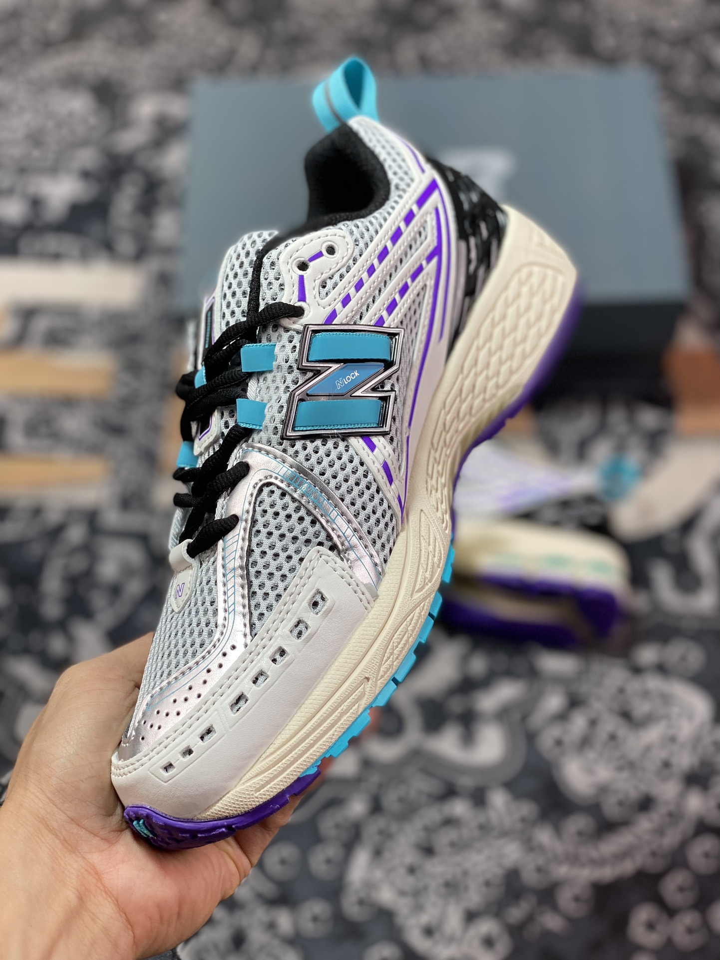 New Balance M1906R series low-top retro dad style casual sports jogging shoes ”white, silver, light blue and purple handle” M1906RCF