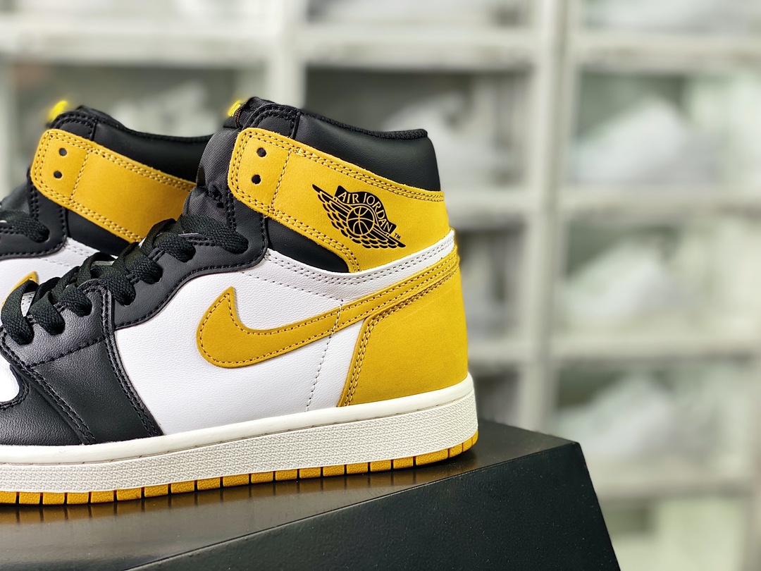 Air Jordan 1 Retro High OG ”Yellow Ochre MPV” AJ1 classic basketball shoes ”black and yellow toe white and yellow six crowns” 555088-109