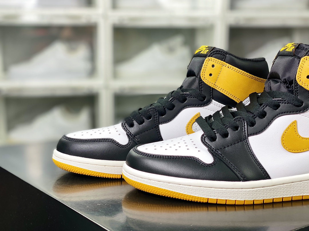 Air Jordan 1 Retro High OG ”Yellow Ochre MPV” AJ1 classic basketball shoes ”black and yellow toe white and yellow six crowns” 555088-109