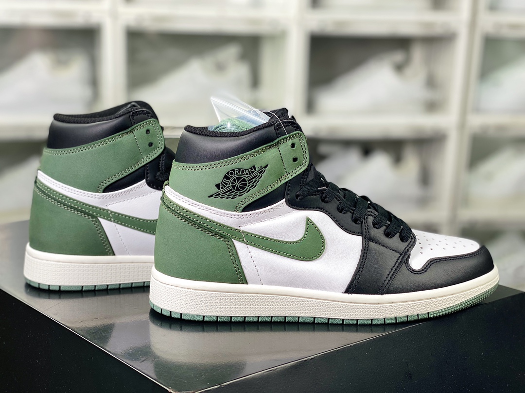 Air Jordan 1 Retro High OG ”ALL THOSE AWARDS” AJ1 classic basketball shoes ”Black Green Toe Suede Six Crowns” 555088-135