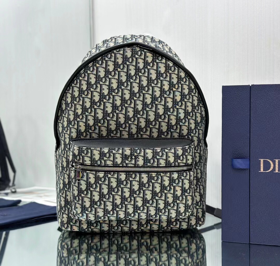 2023 Replica
 Dior Bags Backpack Beige Black Nylon Rubber Mini