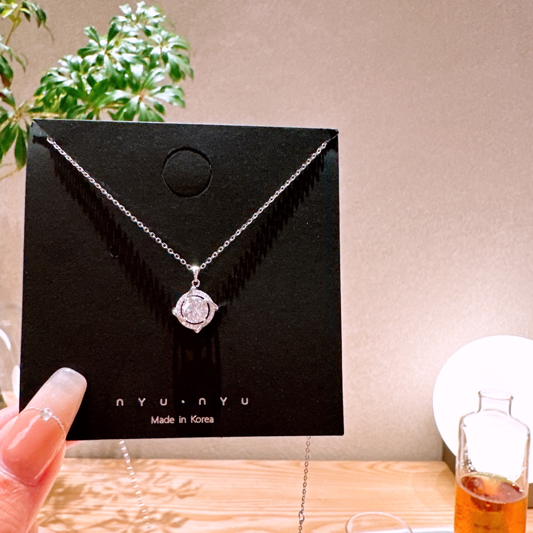 Nickel Free Silver Moissanite Necklace Minimalist Bestie Gift Gold