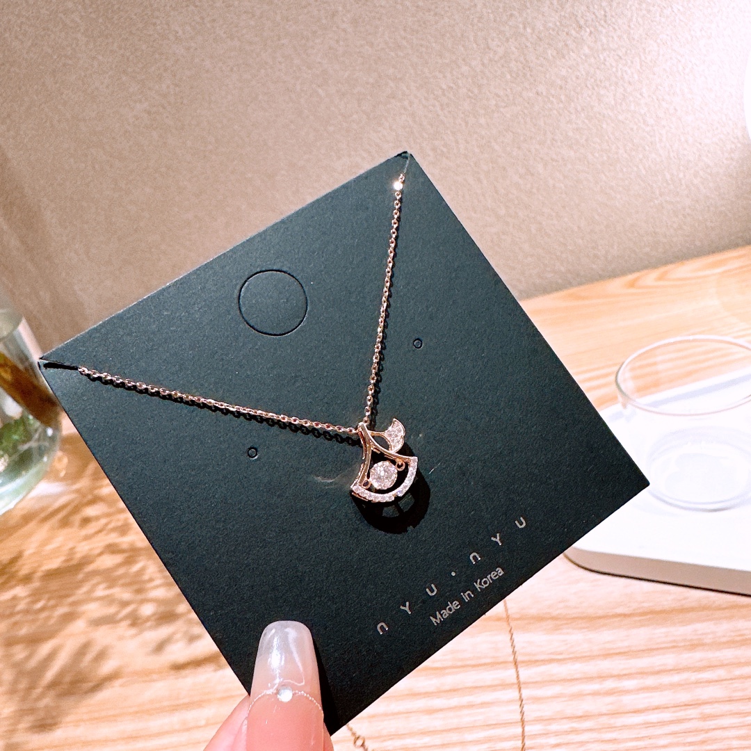 Solid Silver Moissanite Necklace Ultra Minimal Teacher's Day Gold