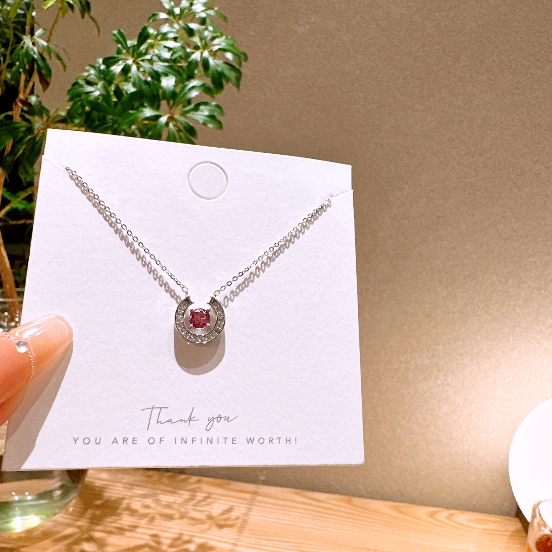 S925 Sterling Silver Moissanite Necklace Precision Birthday Gold