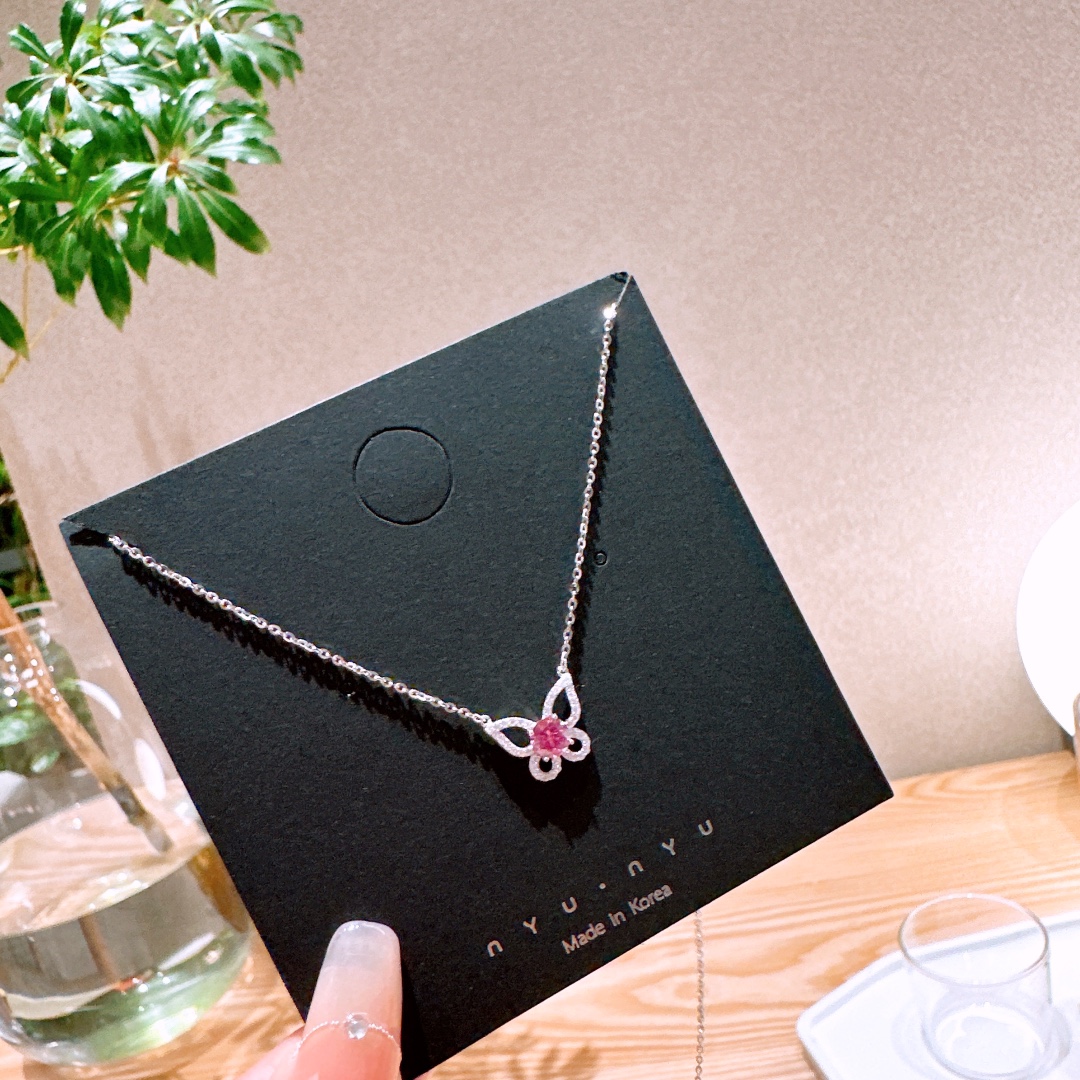 Low Allergy Silver Moissanite Necklace Minimalist Spring Festival Gold