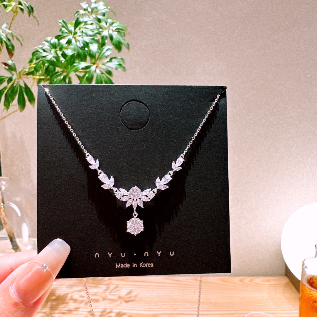 High Polish Silver Moissanite Necklace Delicate Birthday Gold