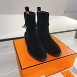 Hermes Kelly Martin Boots Women Calfskin Cowhide Fall/Winter Collection Fashion