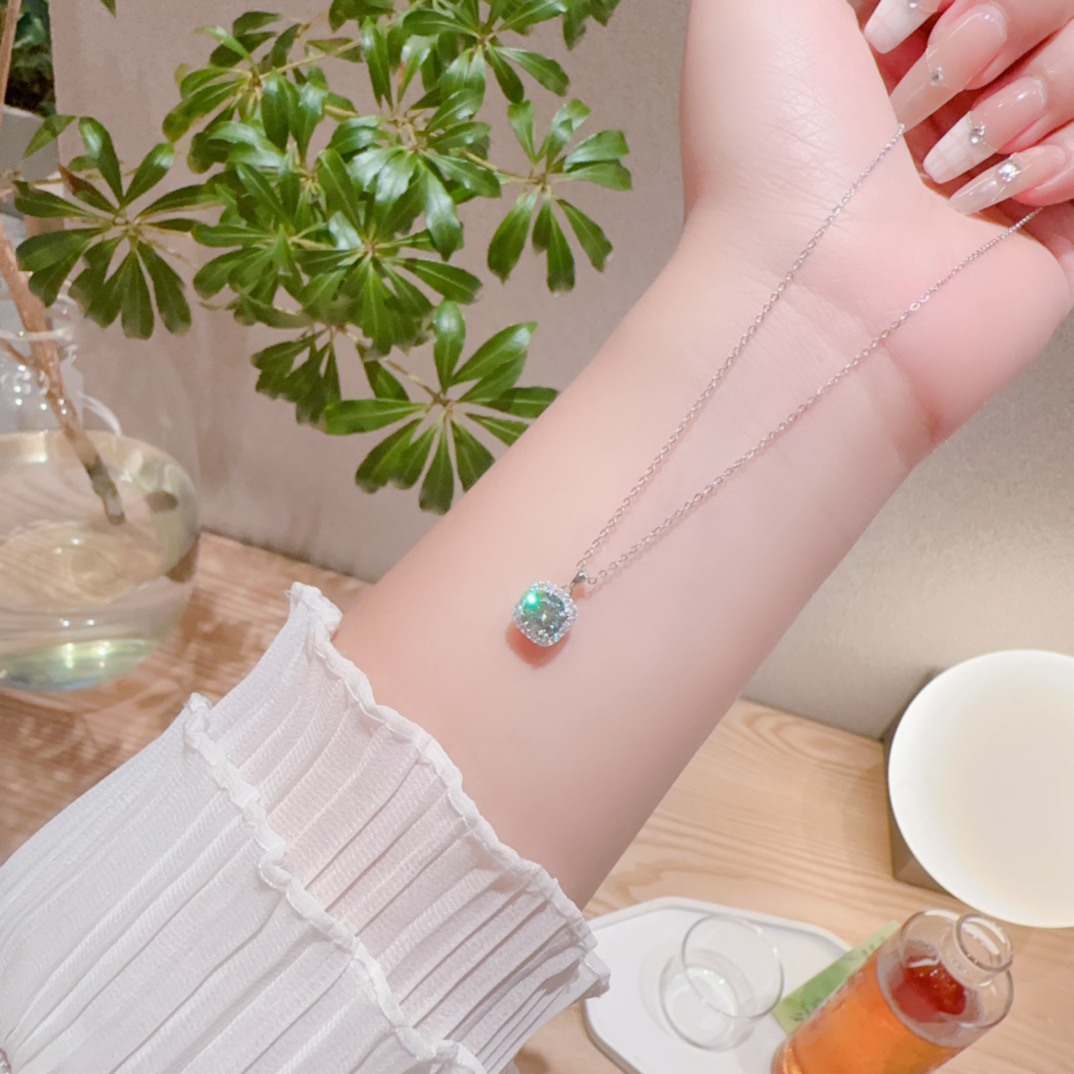 S925 Sterling Silver Moissanite Necklace Dainty Self-love Silver