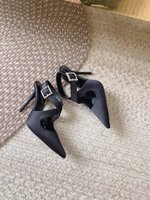 Yves Saint Laurent Shoes High Heel Pumps Genuine Leather Sheepskin Silk