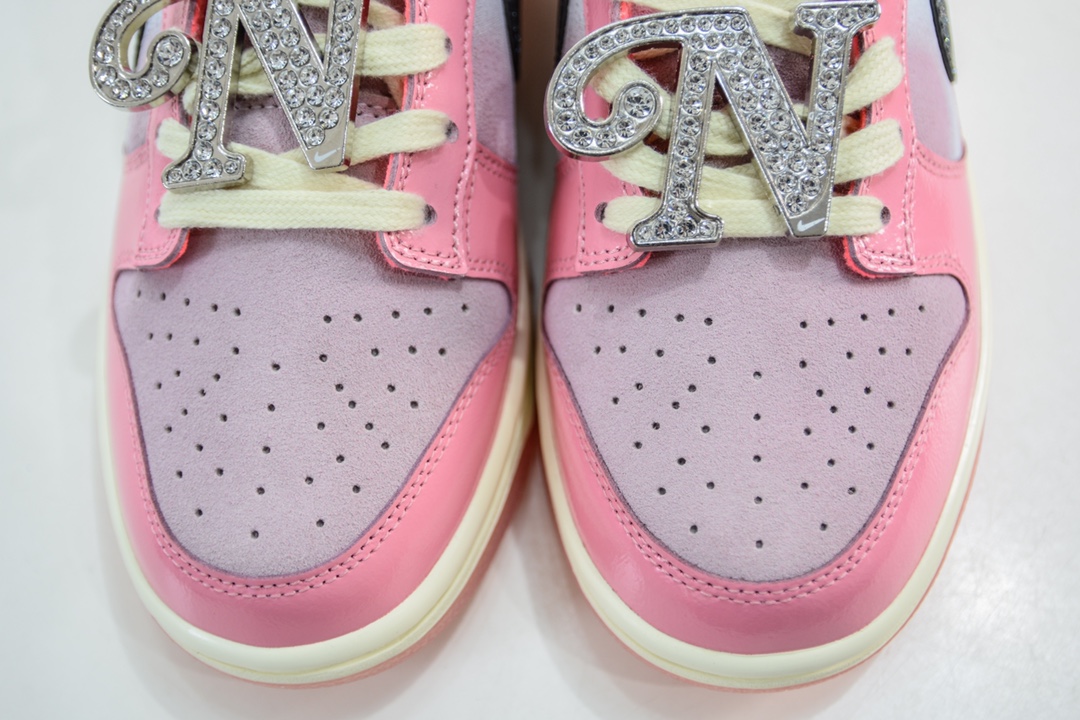 AY version pure original Nike Dunk Low ”Hot Punch and Pink Foam” Barbie Pink color FN8927-621