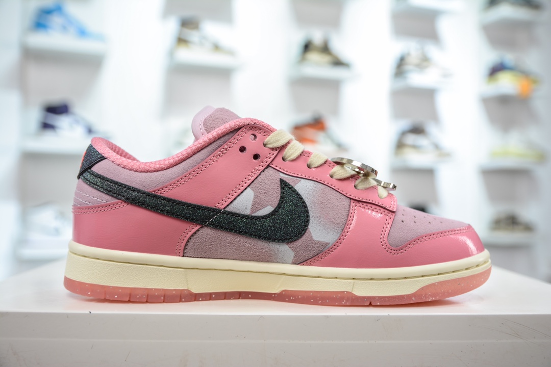 AY version pure original Nike Dunk Low ”Hot Punch and Pink Foam” Barbie Pink color FN8927-621