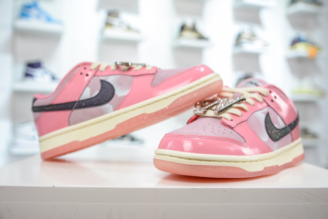 AY version pure original Nike Dunk Low ”Hot Punch and Pink Foam” Barbie Pink color FN8927-621