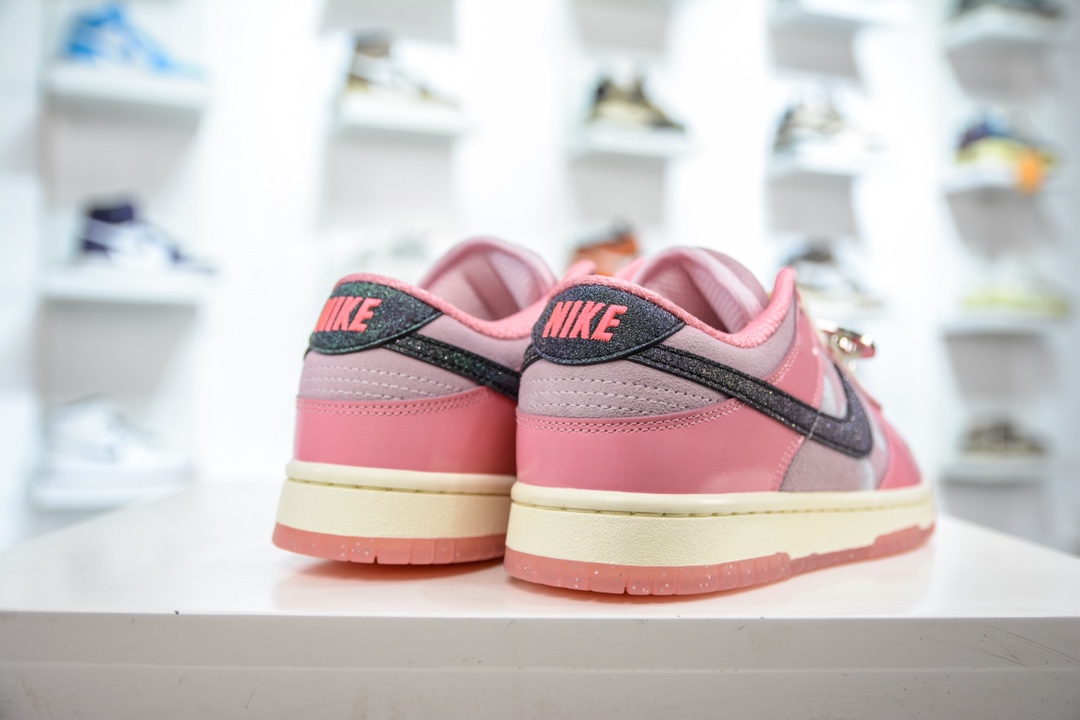 AY version pure original Nike Dunk Low ”Hot Punch and Pink Foam” Barbie Pink color FN8927-621