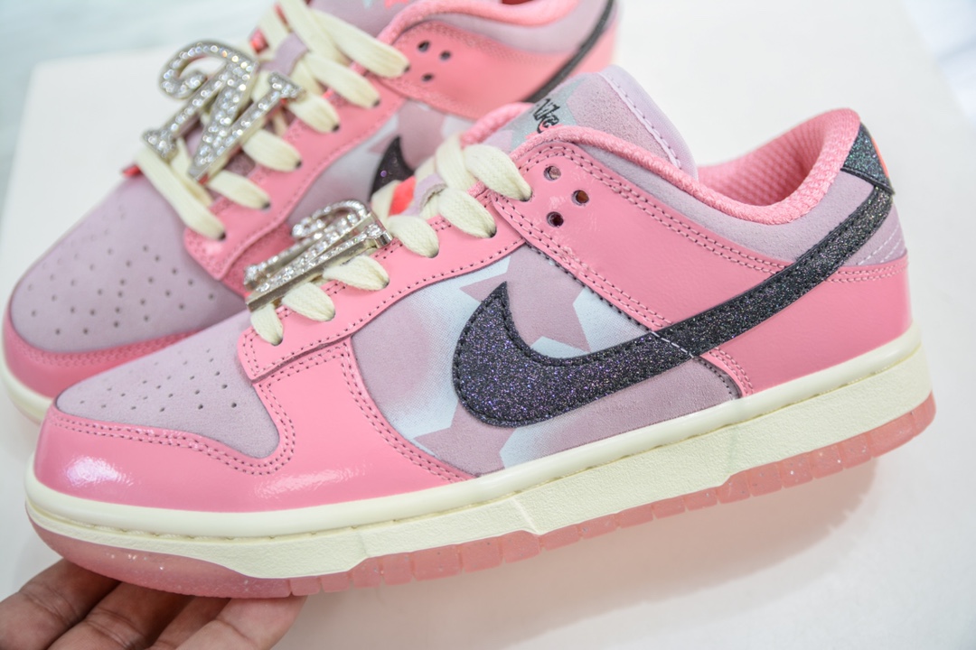 AY version pure original Nike Dunk Low ”Hot Punch and Pink Foam” Barbie Pink color FN8927-621