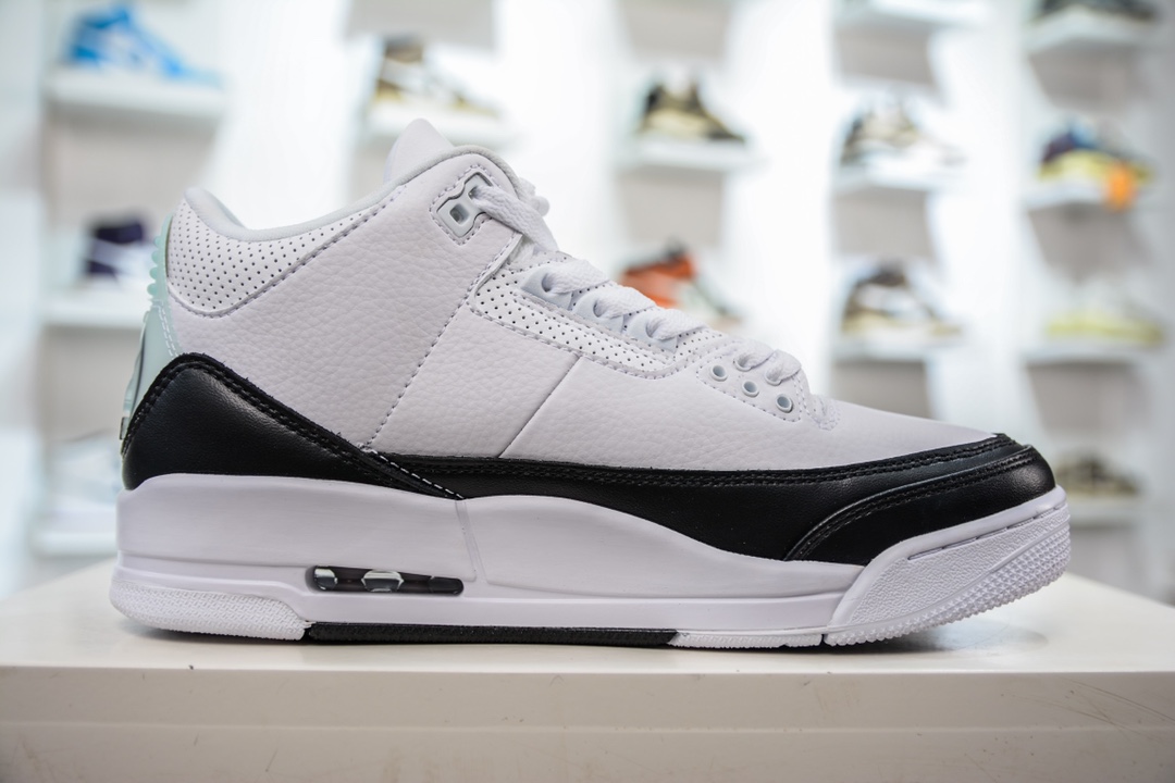 PB Pure Original Fragment Design x Air Jordan 3 Retro ”White” AJ3 Fujiwara Hiroshi co-branded black and white DA3595-100