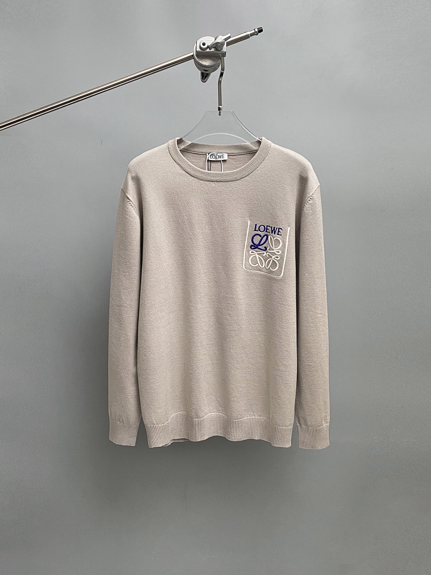 Loewe Clothing Sweatshirts Embroidery Unisex Women Cotton Mercerized Wool Fall/Winter Collection