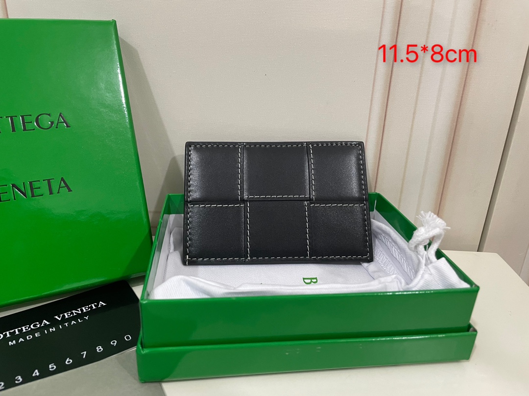 Porte-cartes en cuir tressé Intreccio 3 emplacements poche centrale