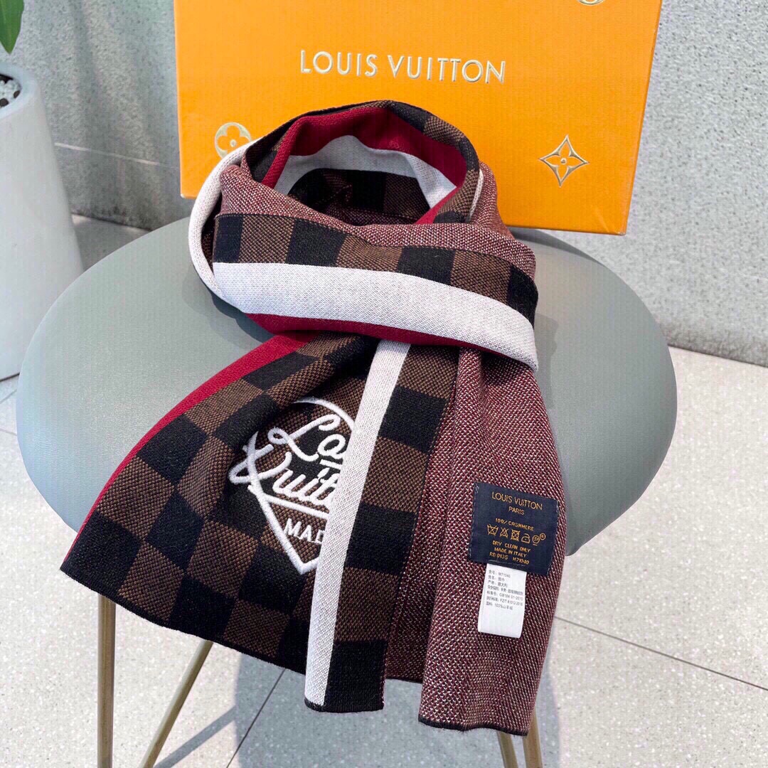 LV路易威登情侣款100%进口针织羊绒围巾