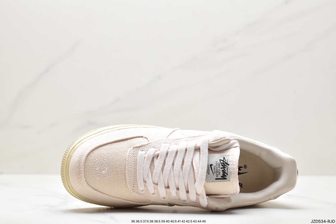 Stussy x NK Air Force 1 '07 ”White Cool” Stussy joint Air Force One low-top casual sneakers CZ9084-001