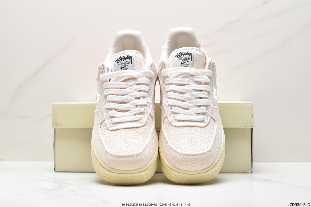 Stussy x NK Air Force 1 '07 ”White Cool” Stussy joint Air Force One low-top casual sneakers CZ9084-001