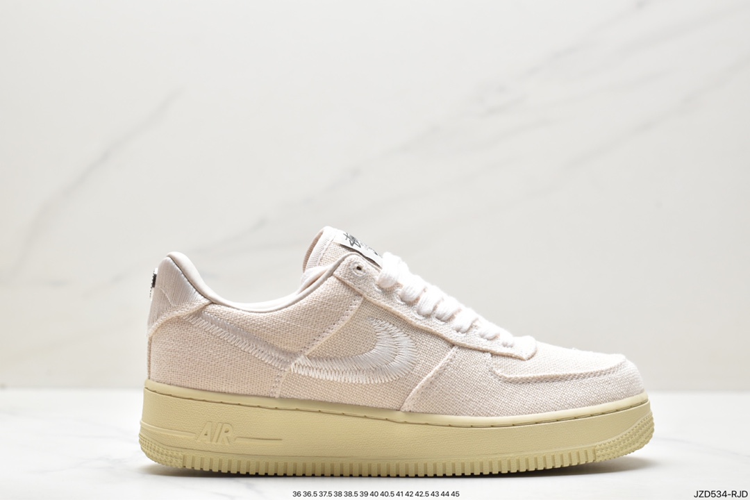 Stussy x NK Air Force 1 '07 ”White Cool” Stussy joint Air Force One low-top casual sneakers CZ9084-001