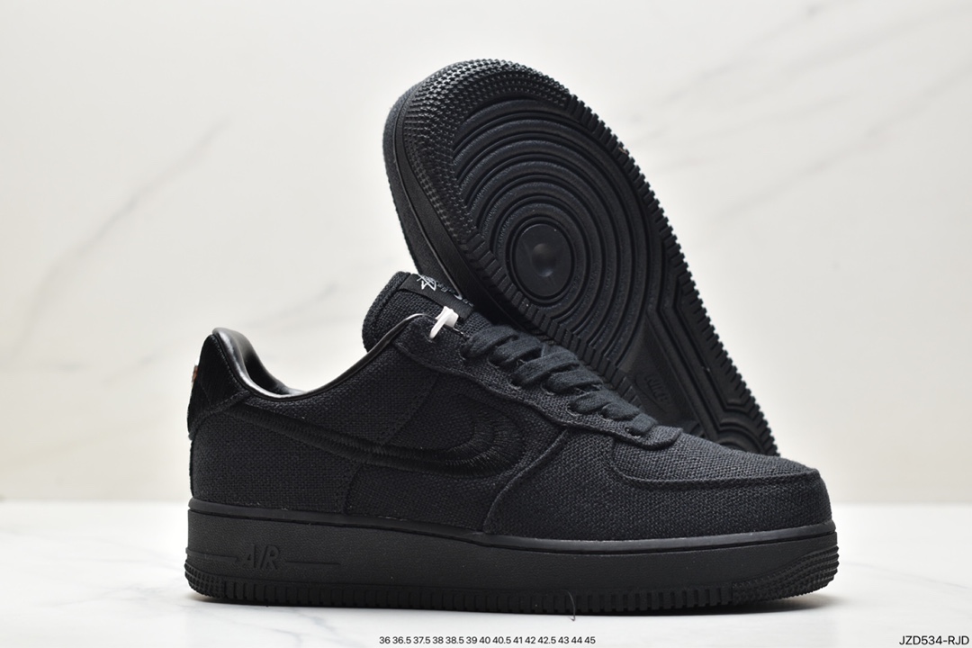 Stussy x NK Air Force 1 '07 ”White Cool” Stussy joint Air Force One low-top casual sneakers CZ9084-001