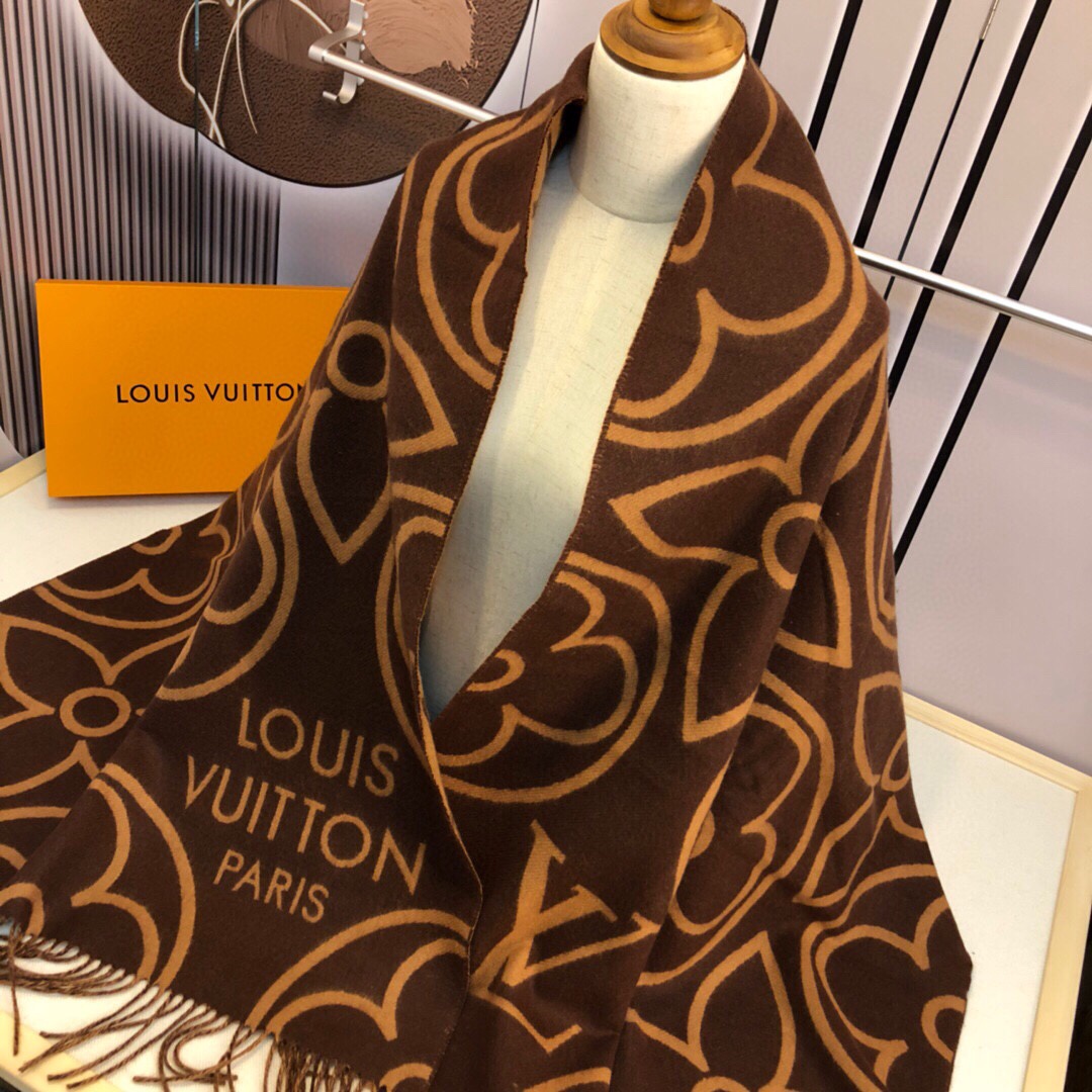 LV路易威登提花织纹 Monogram 花卉围巾