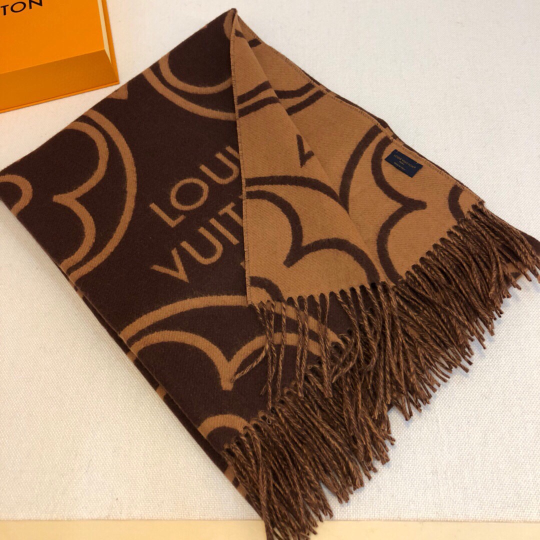 LV路易威登提花织纹 Monogram 花卉围巾