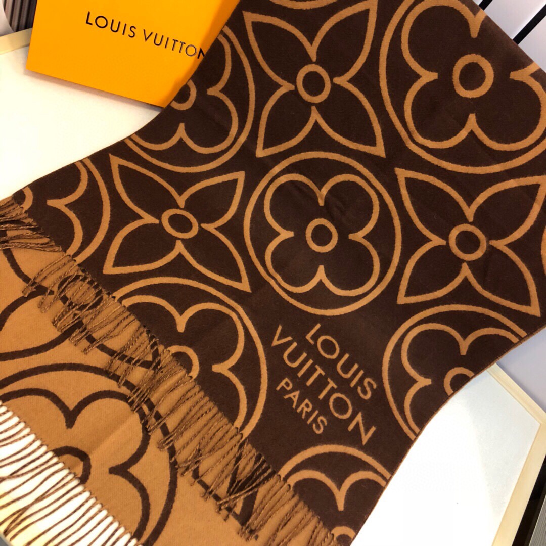 LV路易威登提花织纹 Monogram 花卉围巾