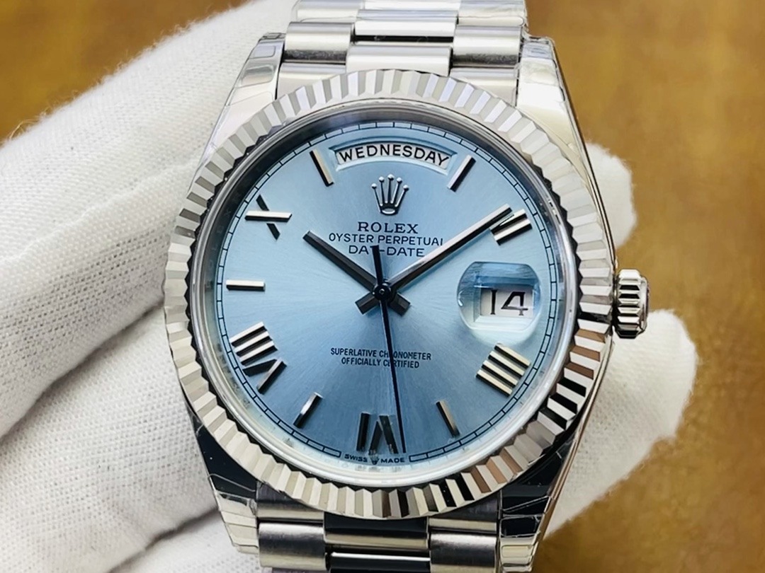 Shop Designer Replica
 Rolex Datejust Watch Blue Platinum Polishing 2836 Movement